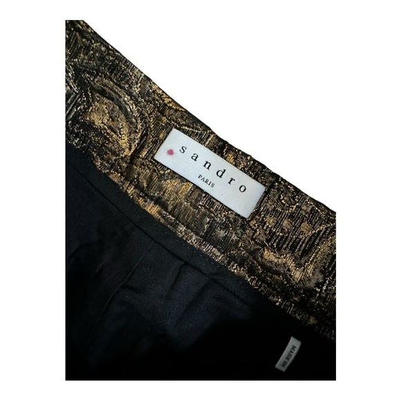 SANDRO | $370 NWOT Goldy Brocade Cropped Straight Leg Jacquard Trouser Pants - Picture 8 of 13